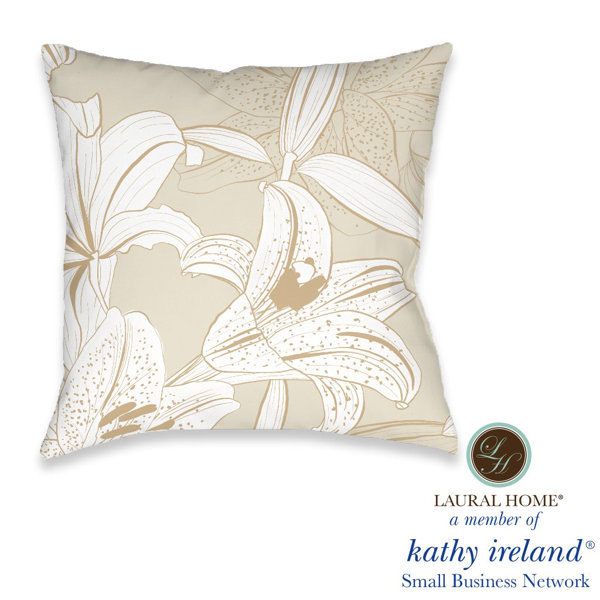 kathy ireland HOME Peaceful Elegance Lily 18" x 18" Decorative Pillow